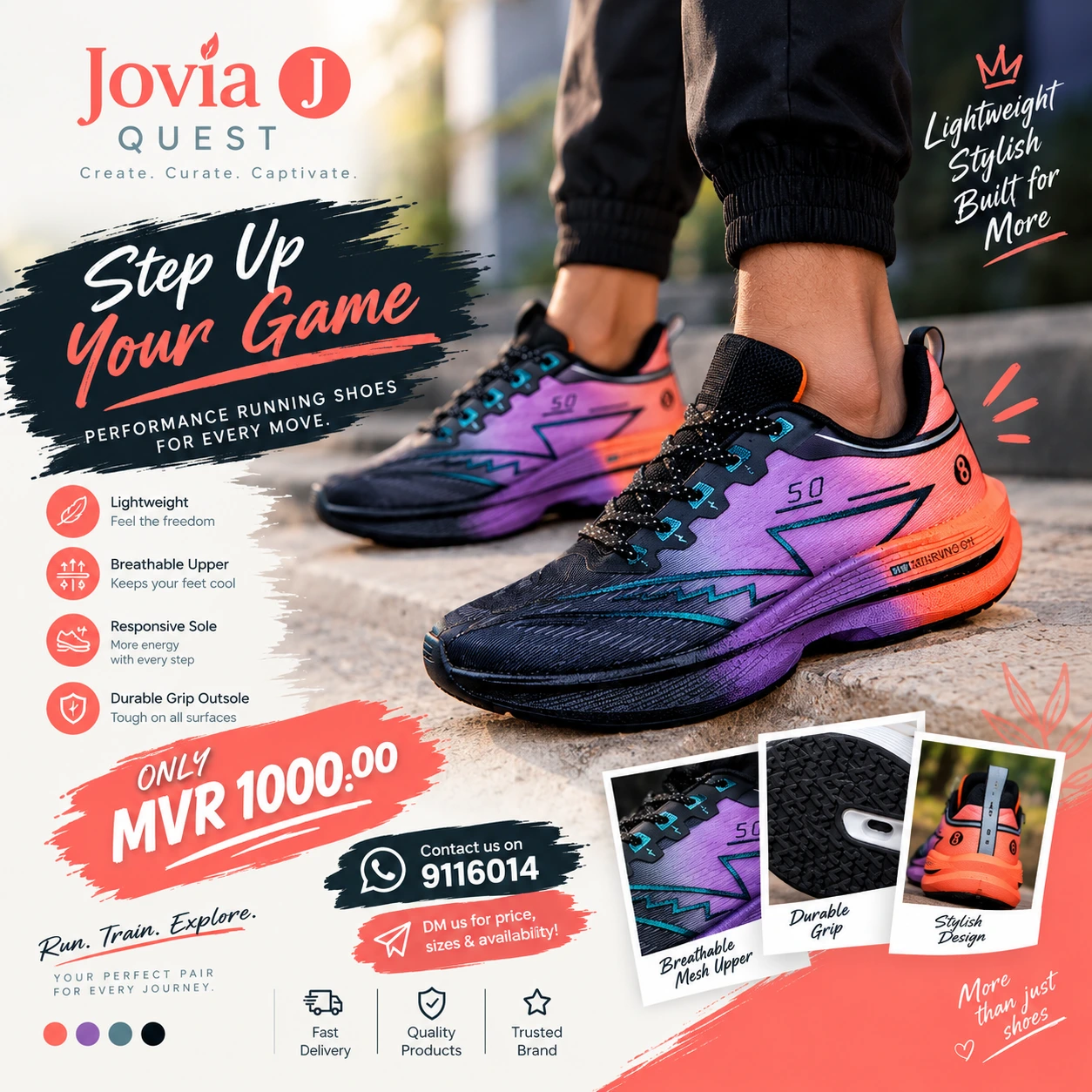Running Shoes - Purple/Orange