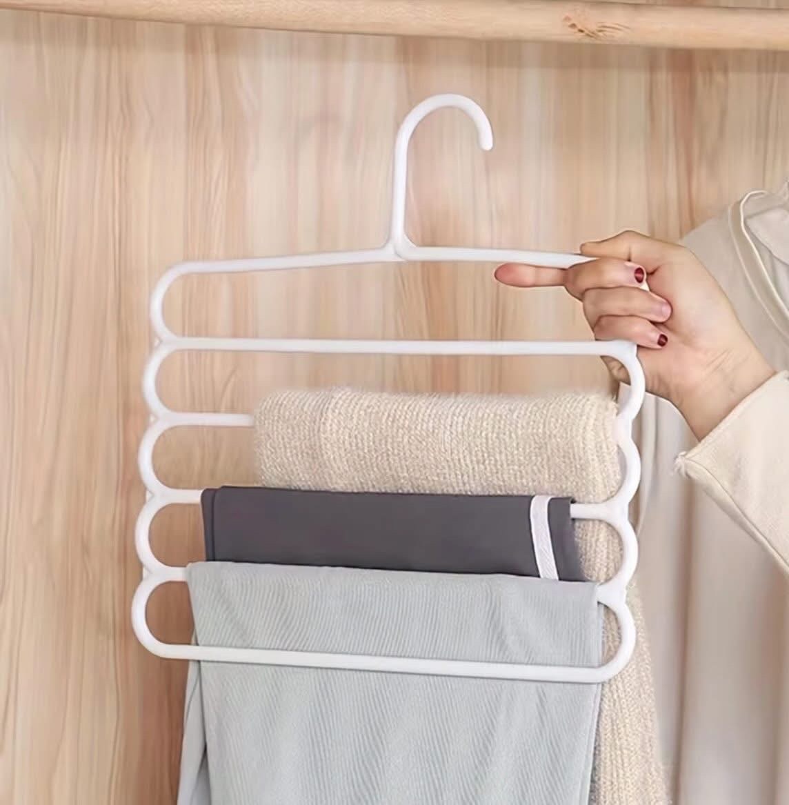 1pcs Multi-Functional 5-Tier Plastic Pants Hangers