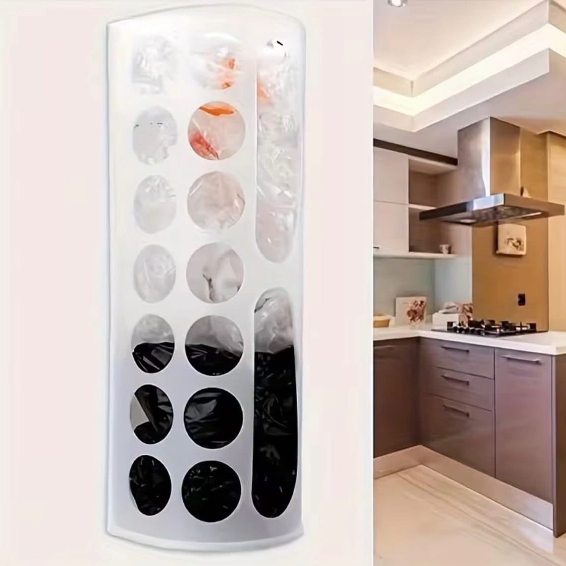 1pc Wall-Mounted Garbage Bag Holder Organizer